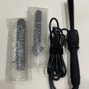 Ion curling wand with three curl sizes